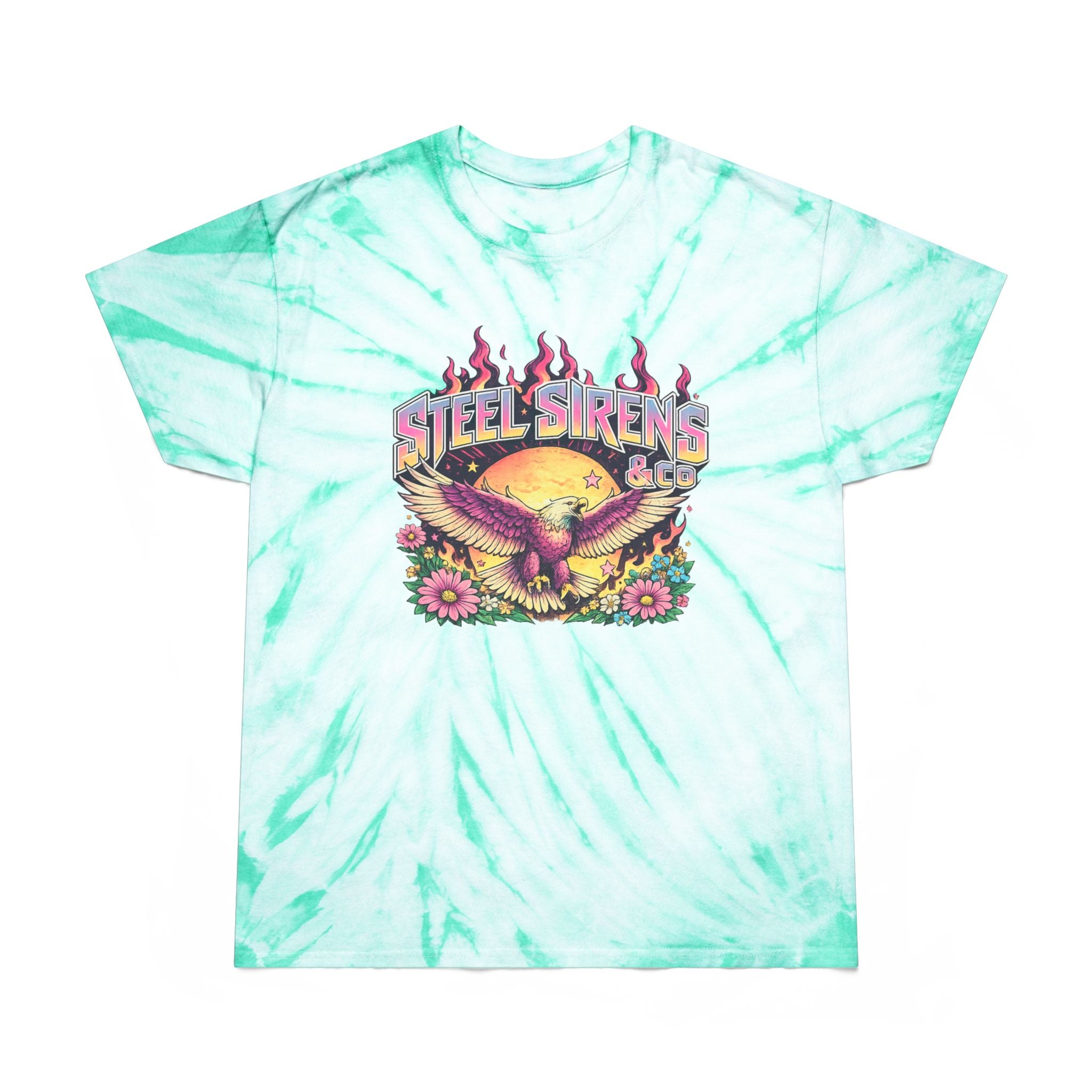 Cyclone Tie-Dye Tee — Sunburst Eagle Graphic