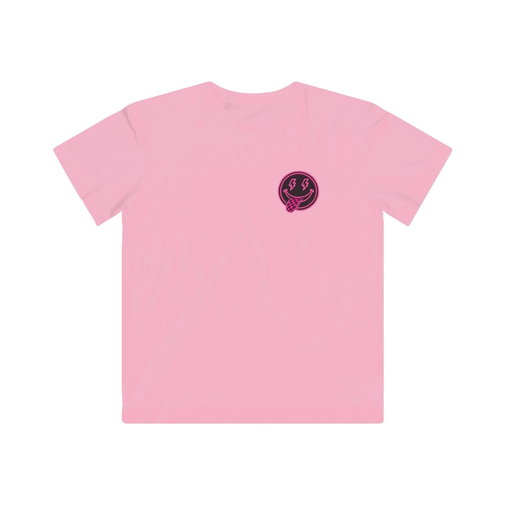Kids Graphic Tee — Retro Pink 'Good Vibes' Logo