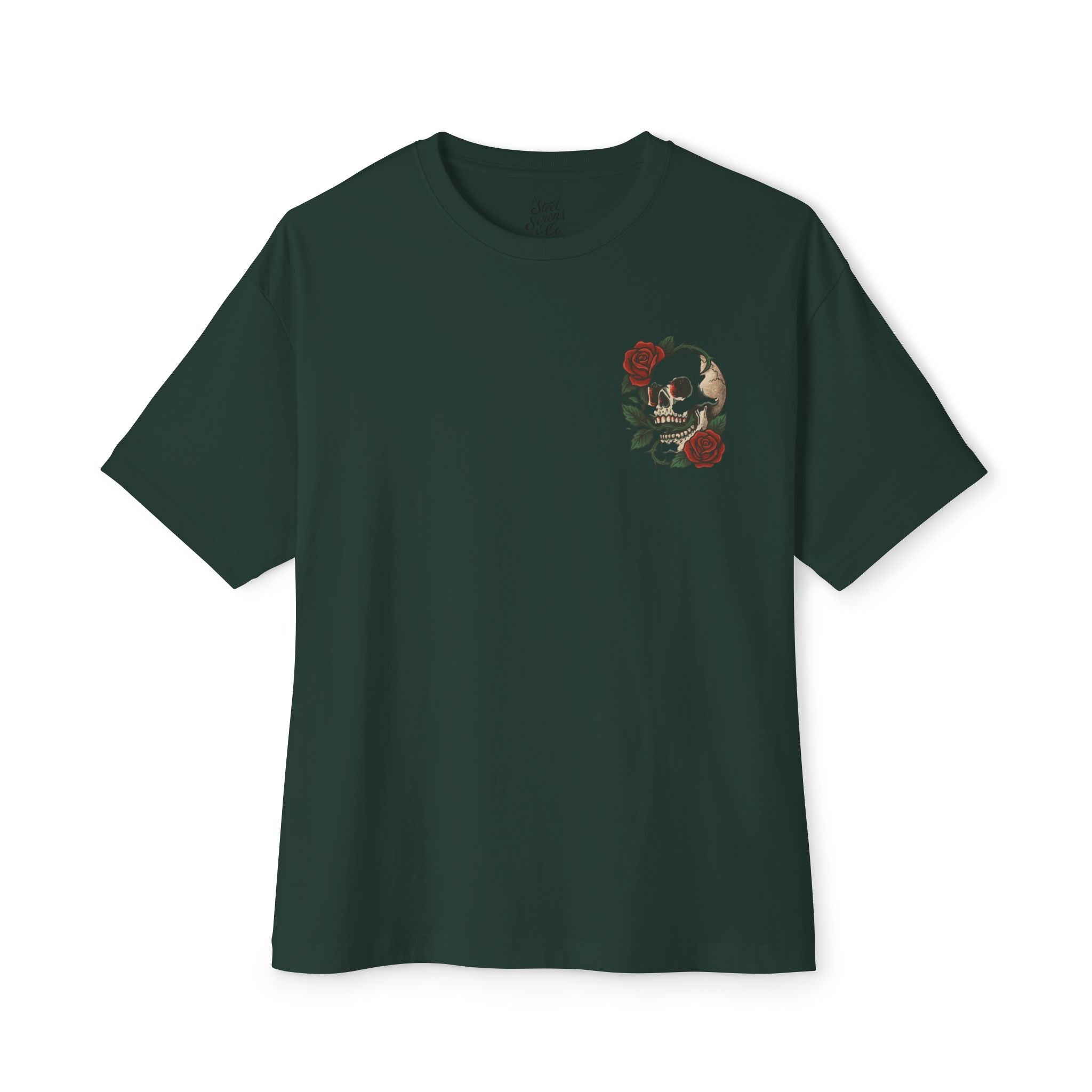 Skull Rose Unisex Oversized Boxy Tee