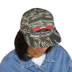 Steel Sirens & Co. Embroidered 5-Panel Cap — Khaki Vintage Patch Hat