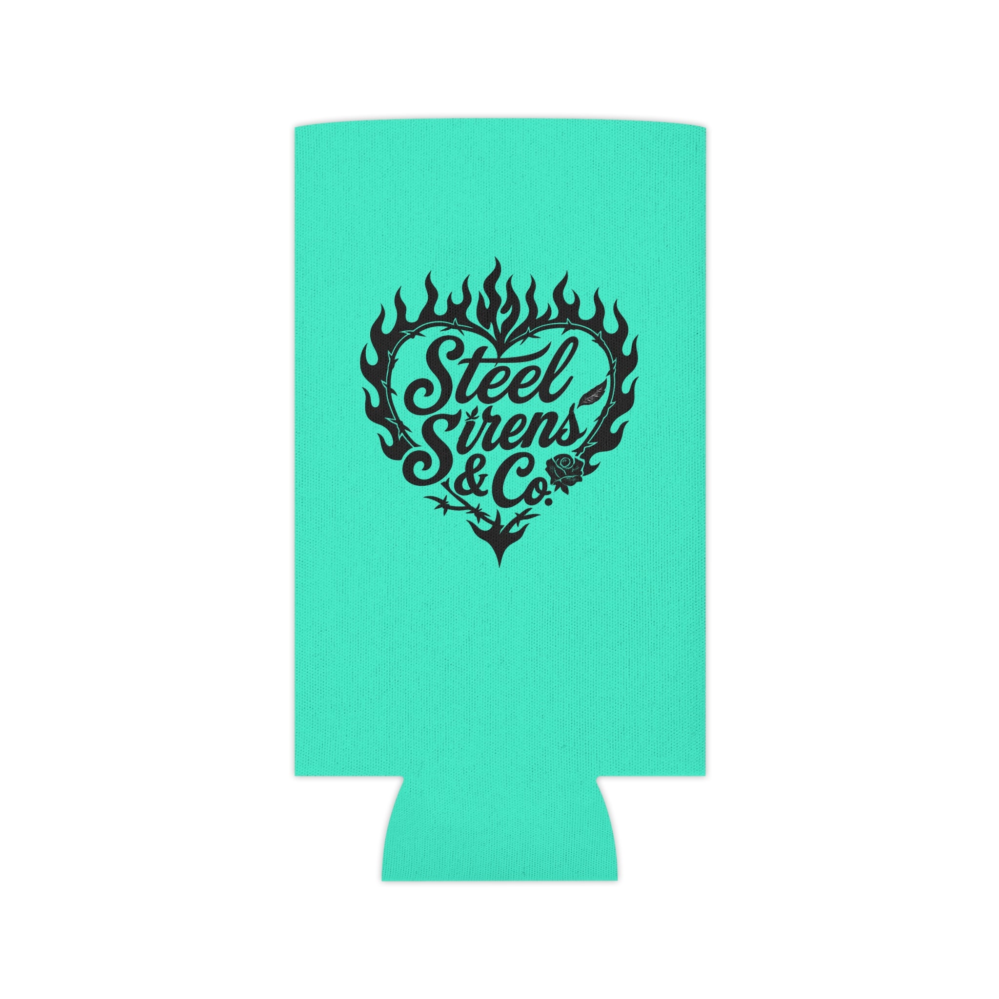 Extra as Fuck Can Cooler – Steel Sirens & Co. Flaming Heart Drink Koozie