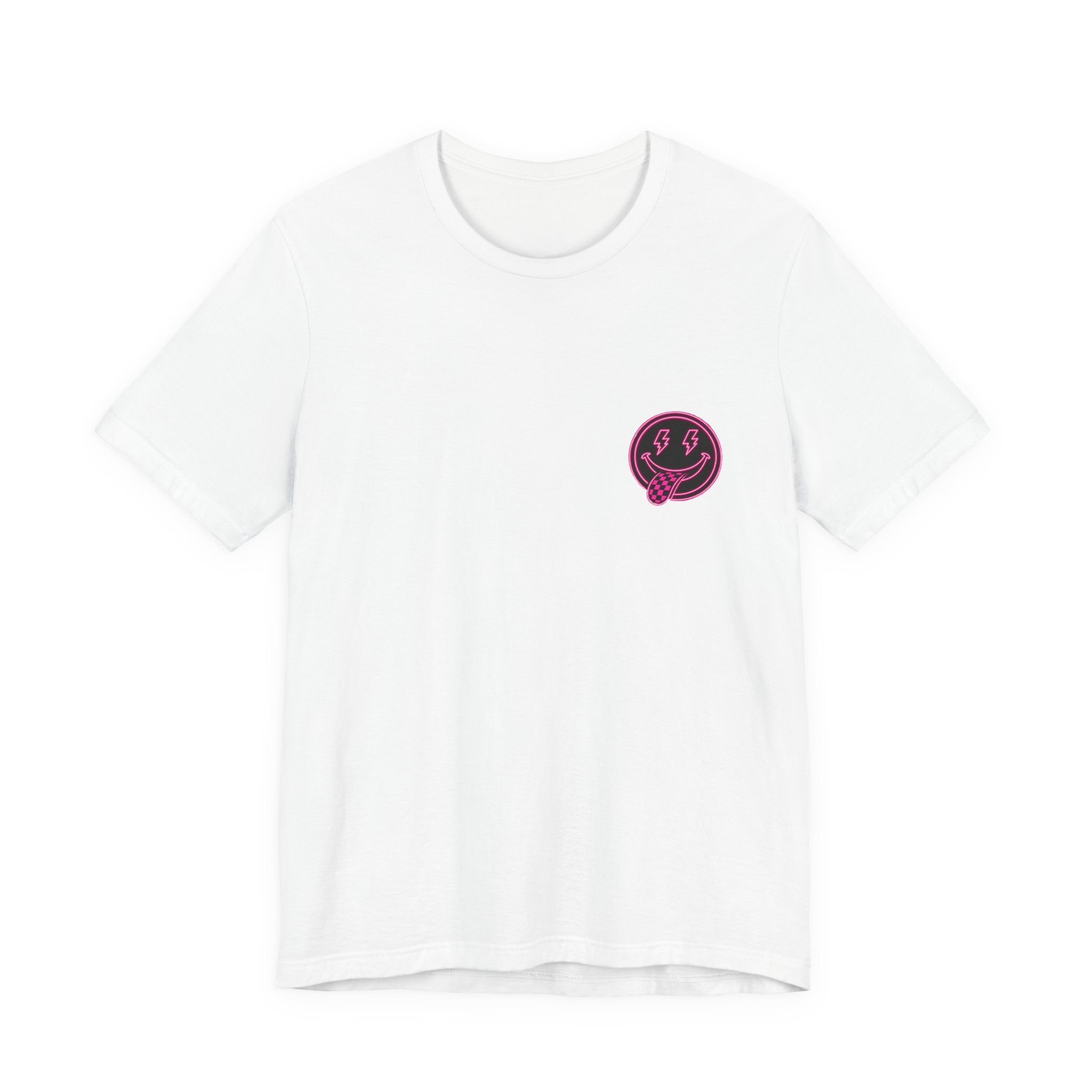 Motherhood Graphic Tee — 'Motherhood' Pink Checkerboard Logo T‑Shirt