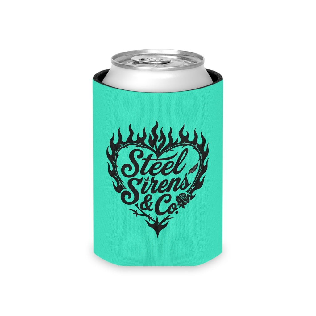 Extra as Fuck Can Cooler – Steel Sirens & Co. Flaming Heart Drink Koozie