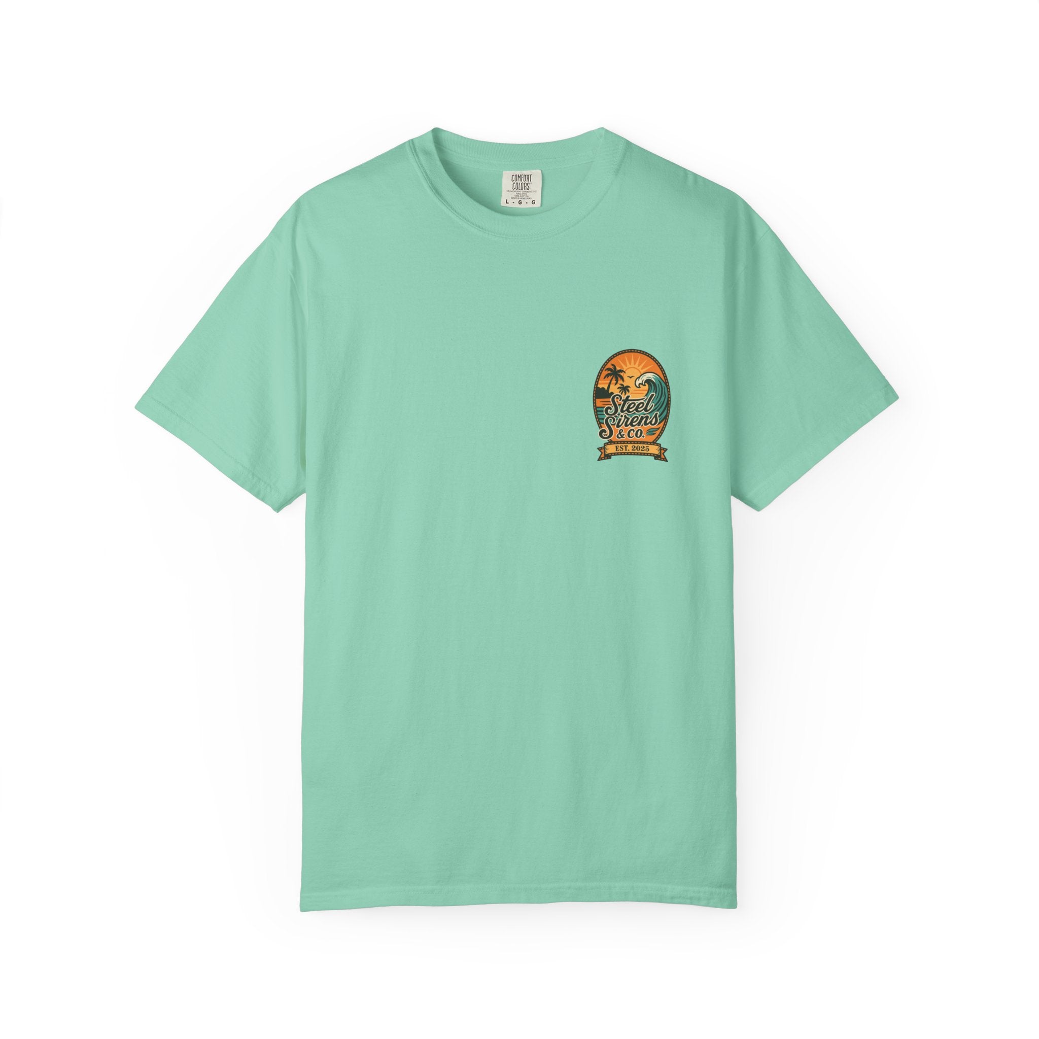 Steel Sirens Garment-Dyed T-shirt, Vintage Style Tee, Beach Apparel, Unisex Graphic Shirt, Casual Summer Wear