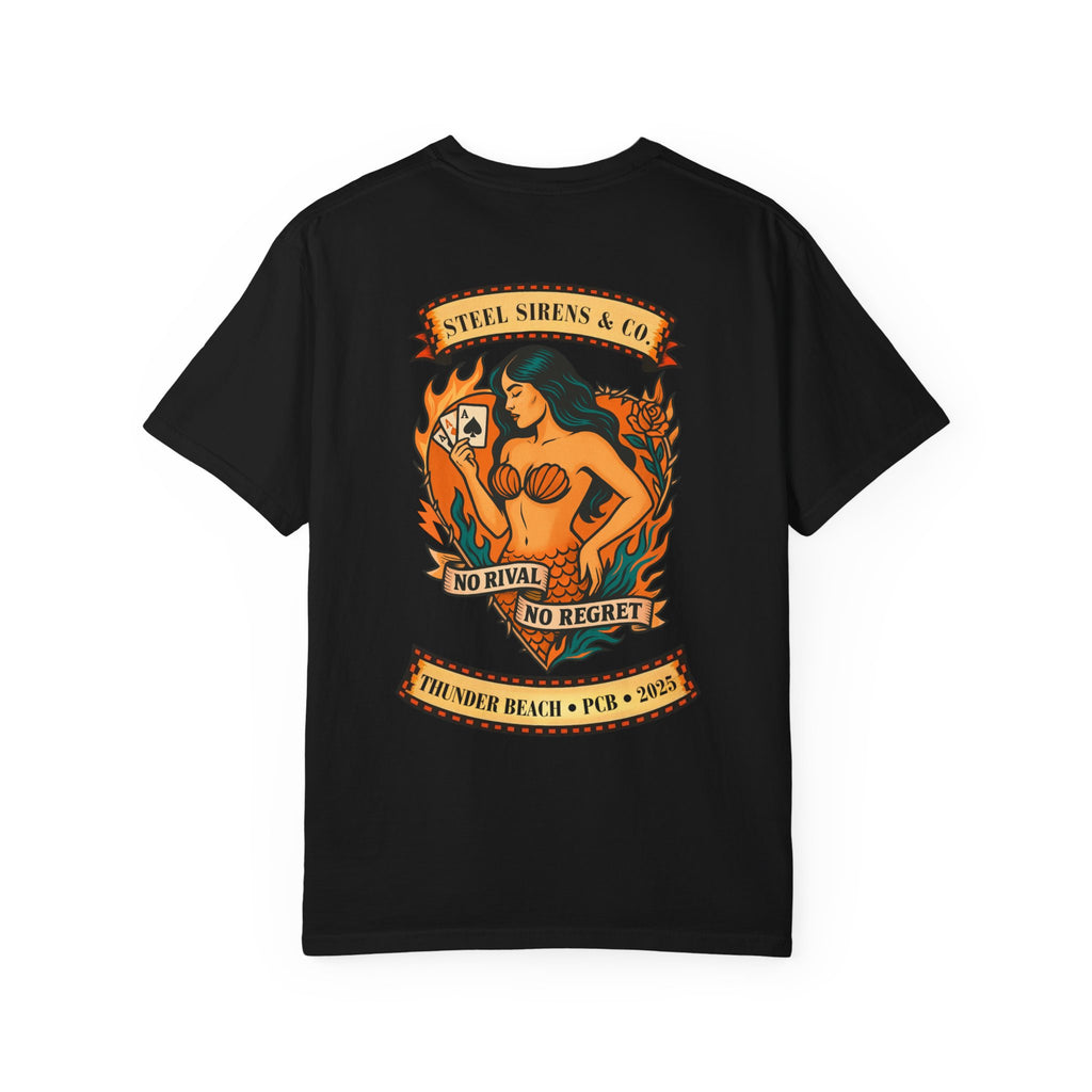 Steel Sirens Garment-Dyed T-shirt, Vintage Style Tee, Beach Apparel, Unisex Graphic Shirt, Casual Summer Wear