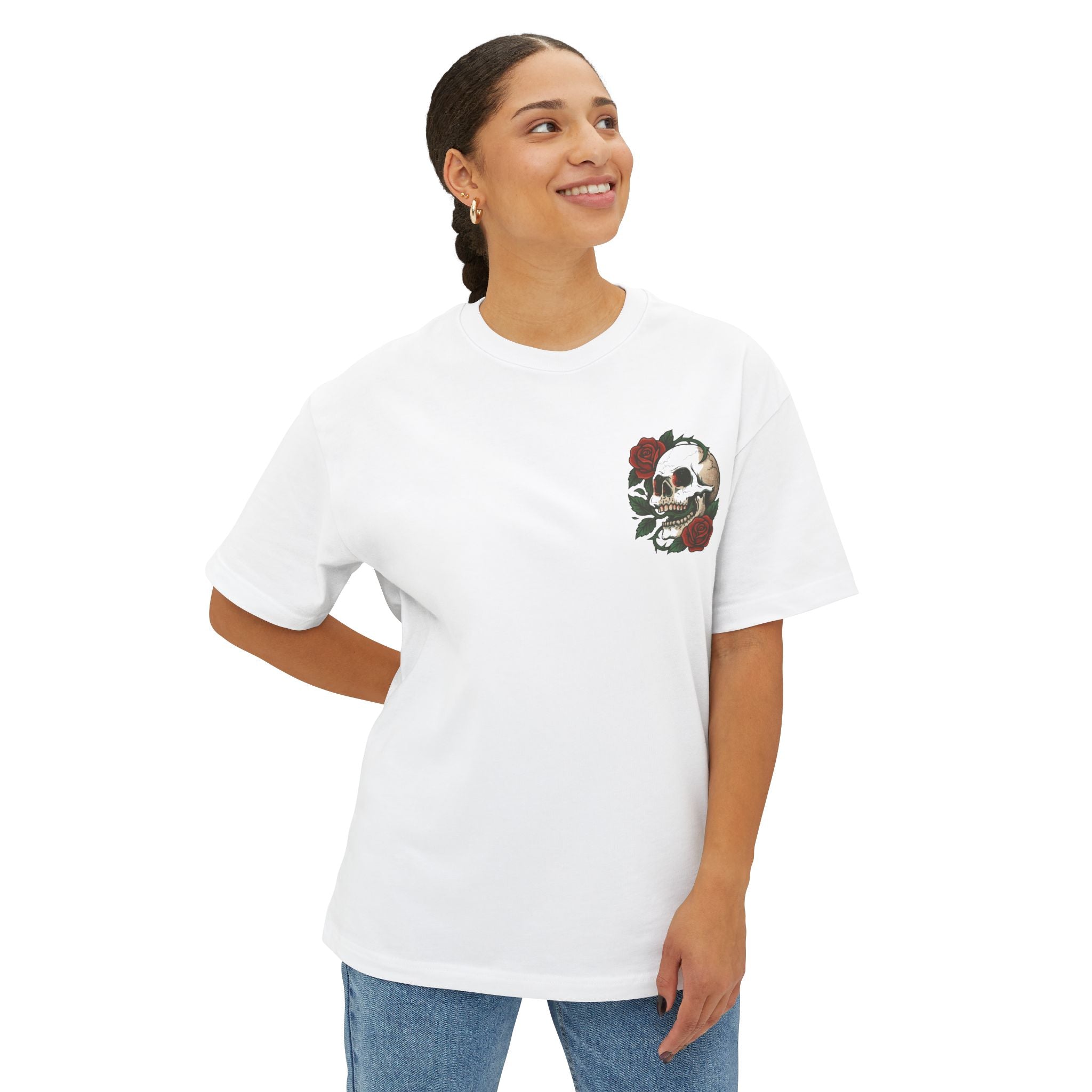 Skull Rose Unisex Oversized Boxy Tee