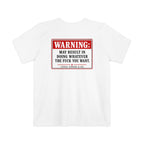 Pocket T-Shirt — "WARNING: Common side effects include elevated confidence" Graphic Tee