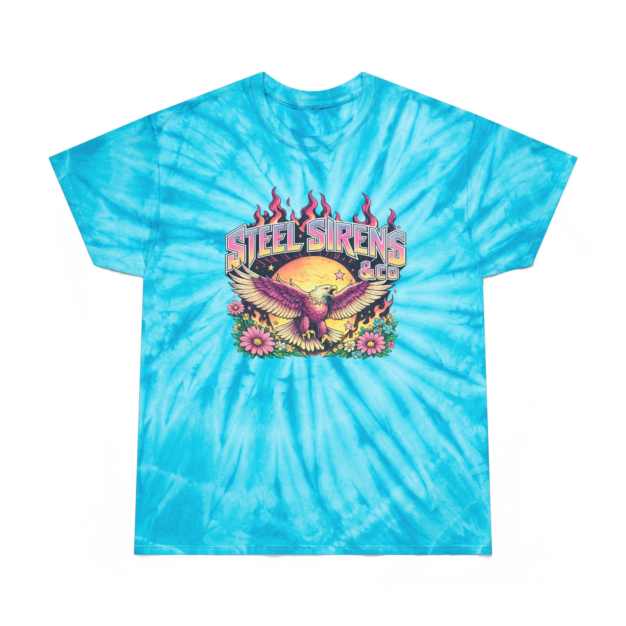 Cyclone Tie-Dye Tee — Sunburst Eagle Graphic