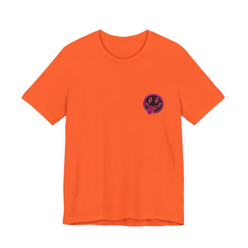 Motherhood Graphic Tee — 'Motherhood' Pink Checkerboard Logo T‑Shirt