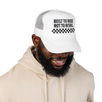 Trucker Hat — "Built to Rise Not to Rival" Vintage Patch Mesh Cap