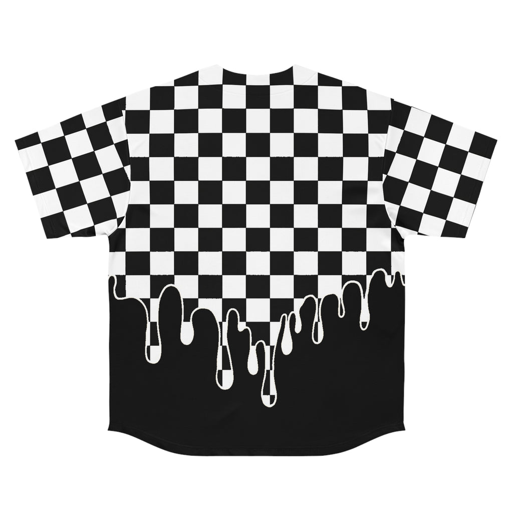 Men's Graphic Baseball Jersey, Trendy Sportswear, Summer Outing, Festivals, Men's Fashion, Unique Style, Checkered Design