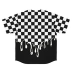 Men's Graphic Baseball Jersey, Trendy Sportswear, Summer Outing, Festivals, Men's Fashion, Unique Style, Checkered Design