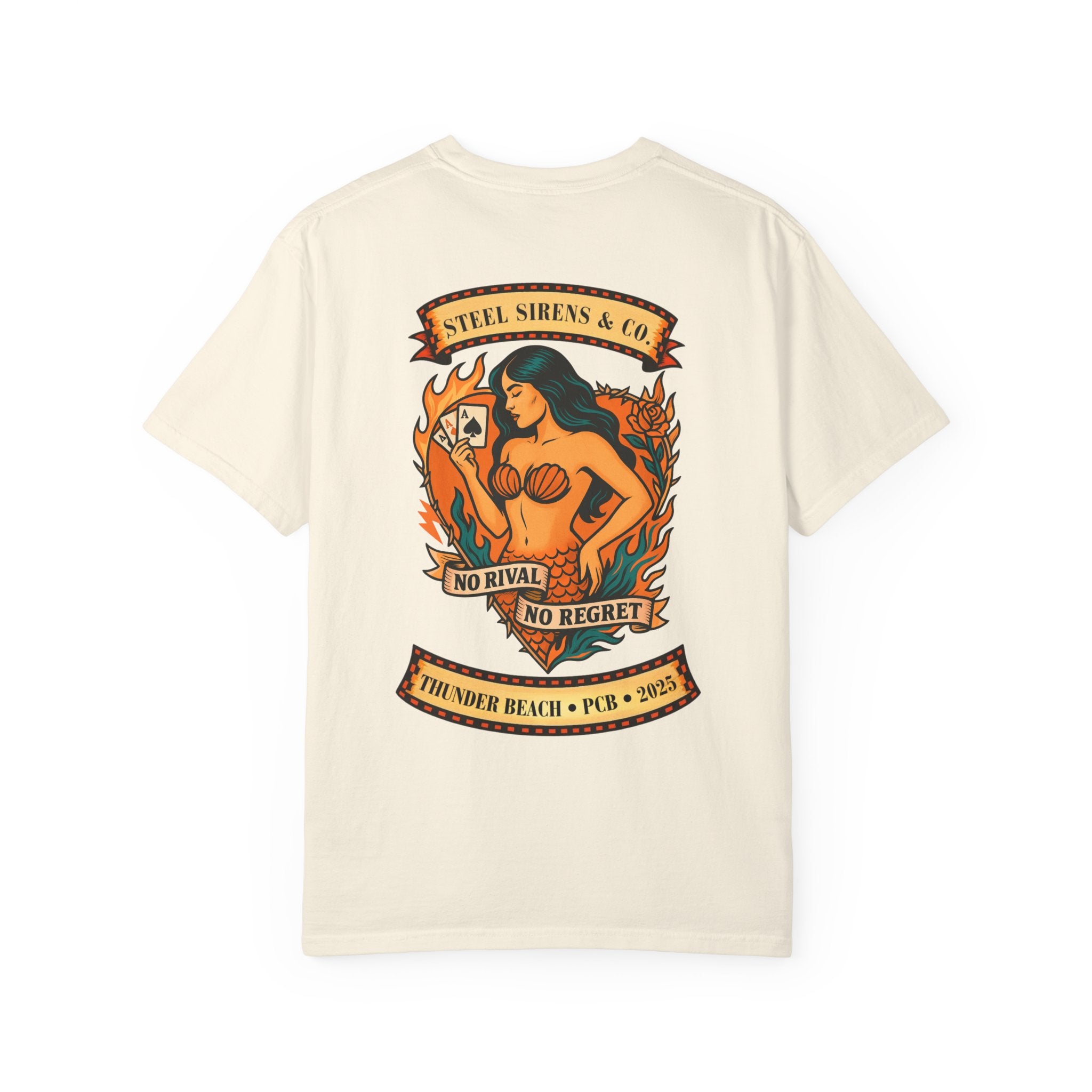 Steel Sirens Garment-Dyed T-shirt, Vintage Style Tee, Beach Apparel, Unisex Graphic Shirt, Casual Summer Wear