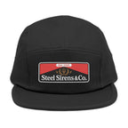 Steel Sirens & Co. Embroidered 5-Panel Cap — Khaki Vintage Patch Hat
