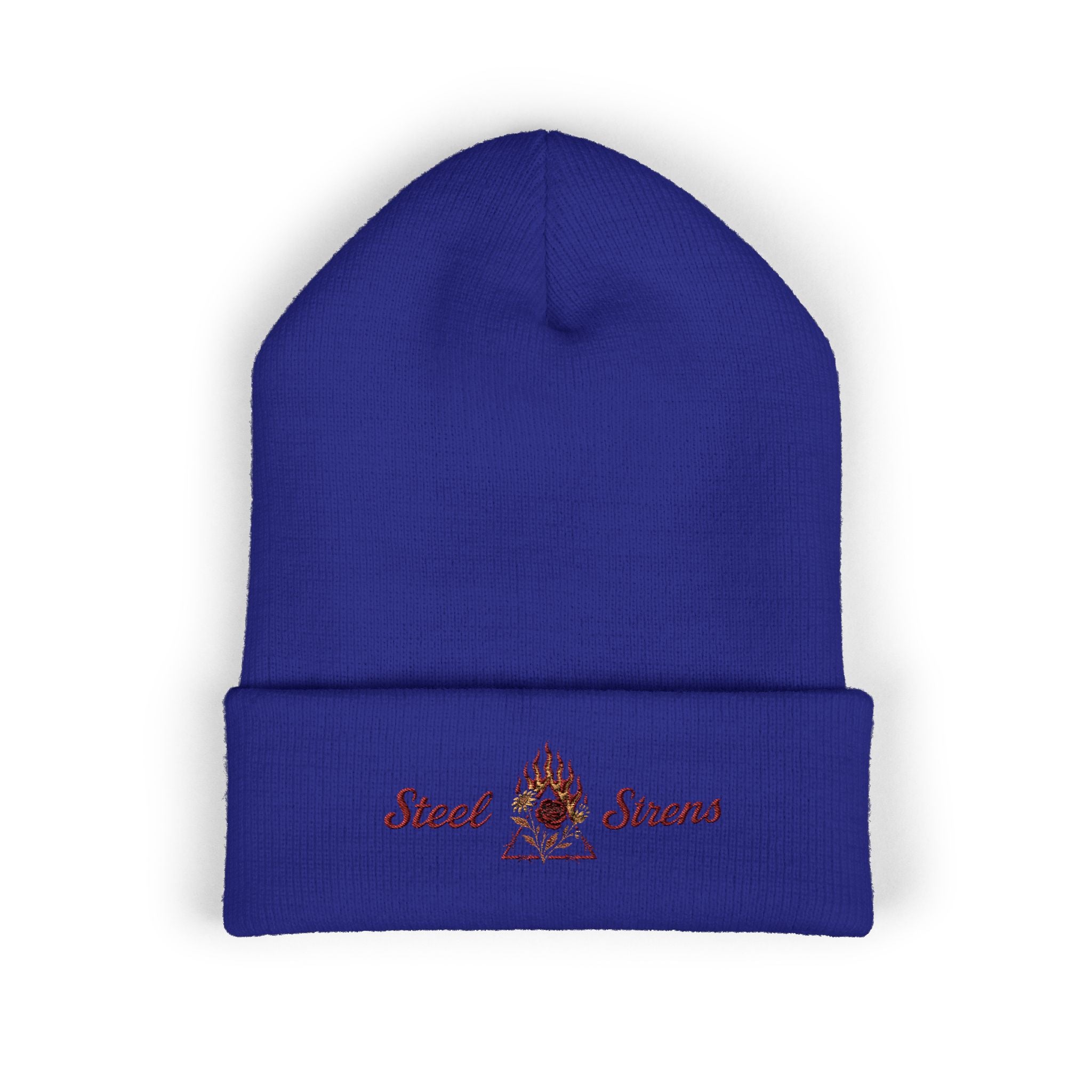 Steel Sirens Flame Crest Embroidered Beanie