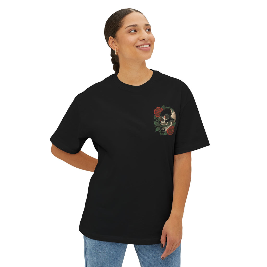 Skull Rose Unisex Oversized Boxy Tee