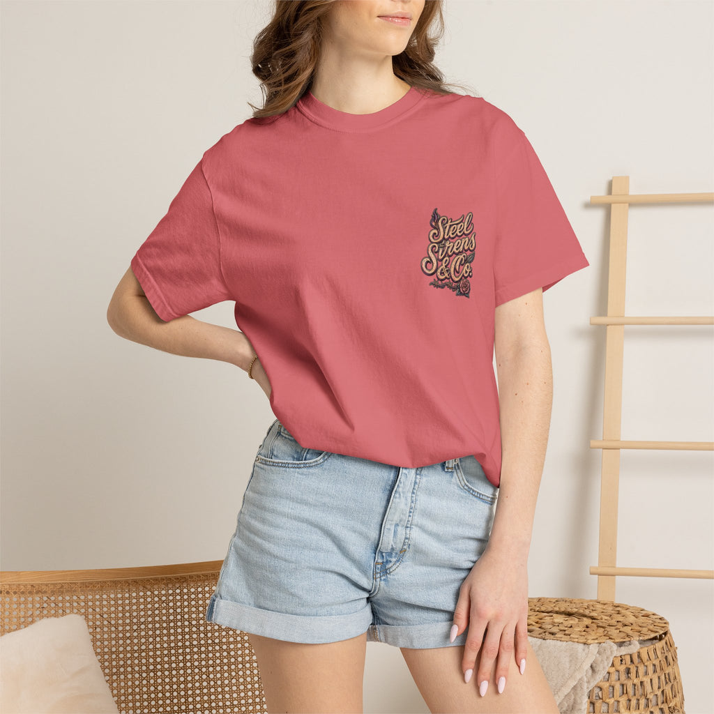 Steel Sirens Tee — Vintage Floral All-Seeing Eye Graphic T-Shirt