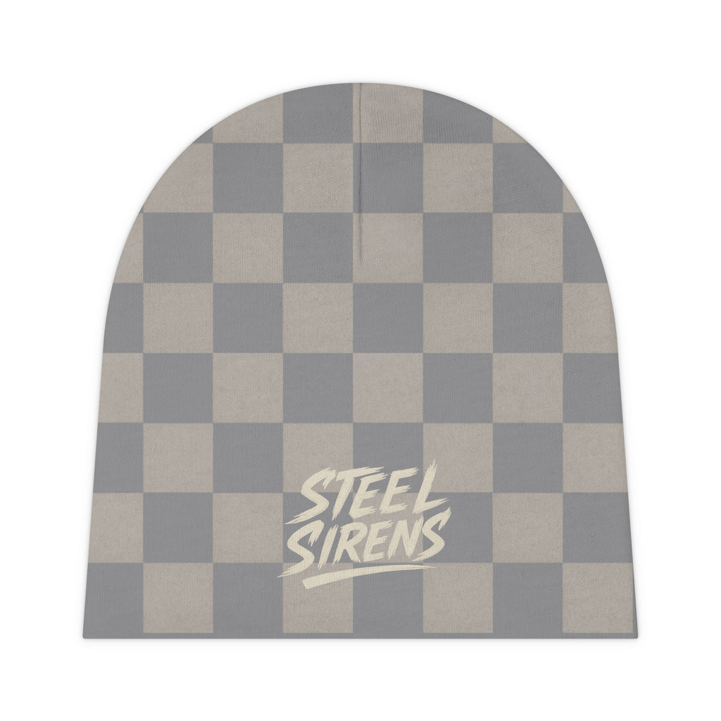 Baby Beanie — Steel Sirens Checker Knit Baby Hat