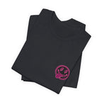 Motherhood Graphic Tee — 'Motherhood' Pink Checkerboard Logo T‑Shirt