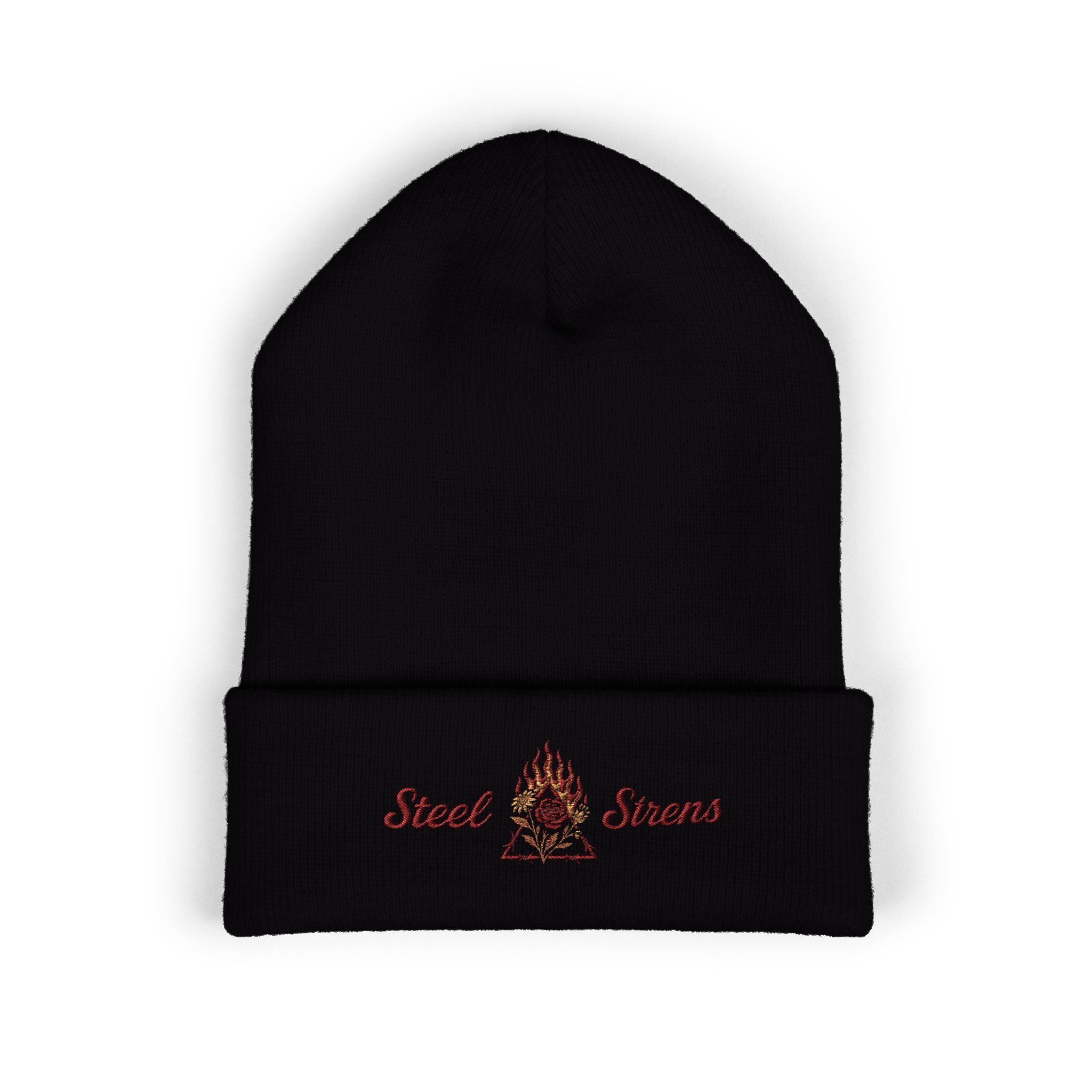 Steel Sirens Flame Crest Embroidered Beanie