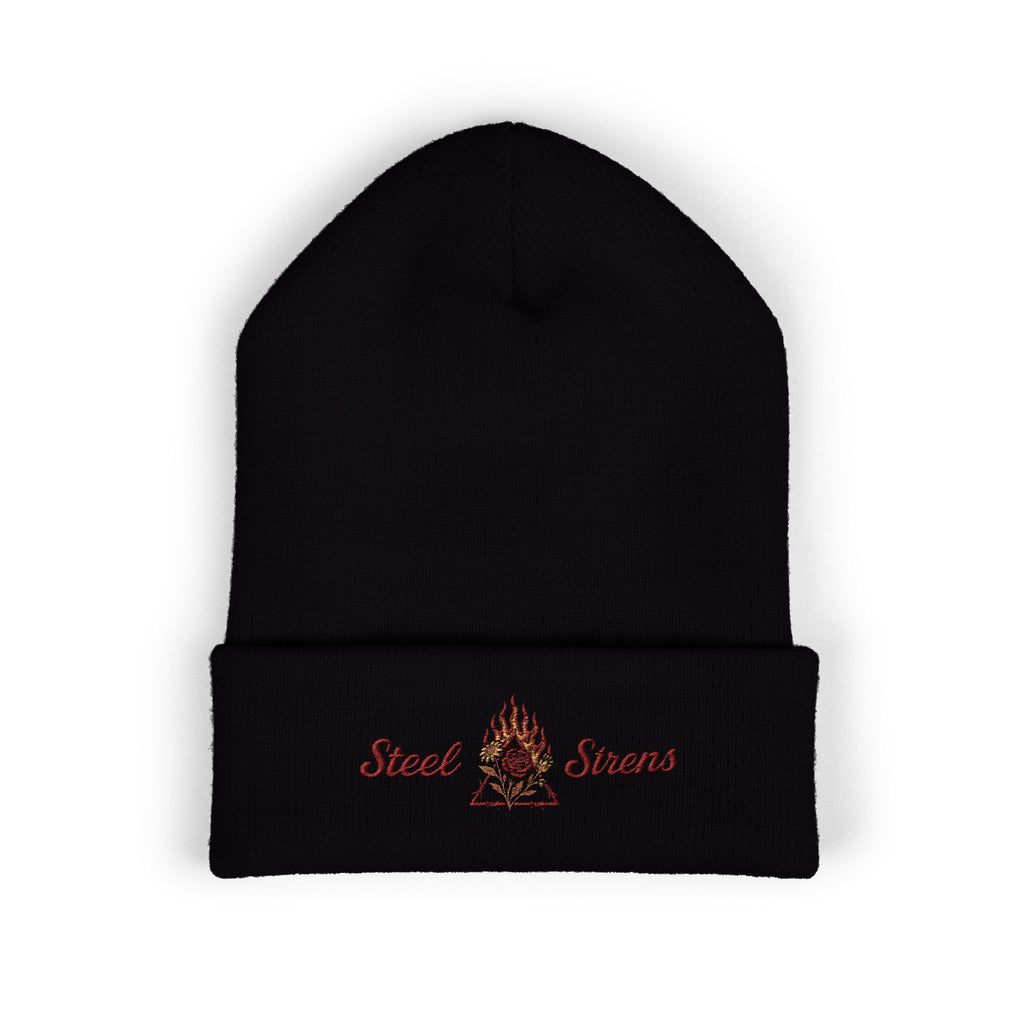 Steel Sirens Flame Crest Embroidered Beanie