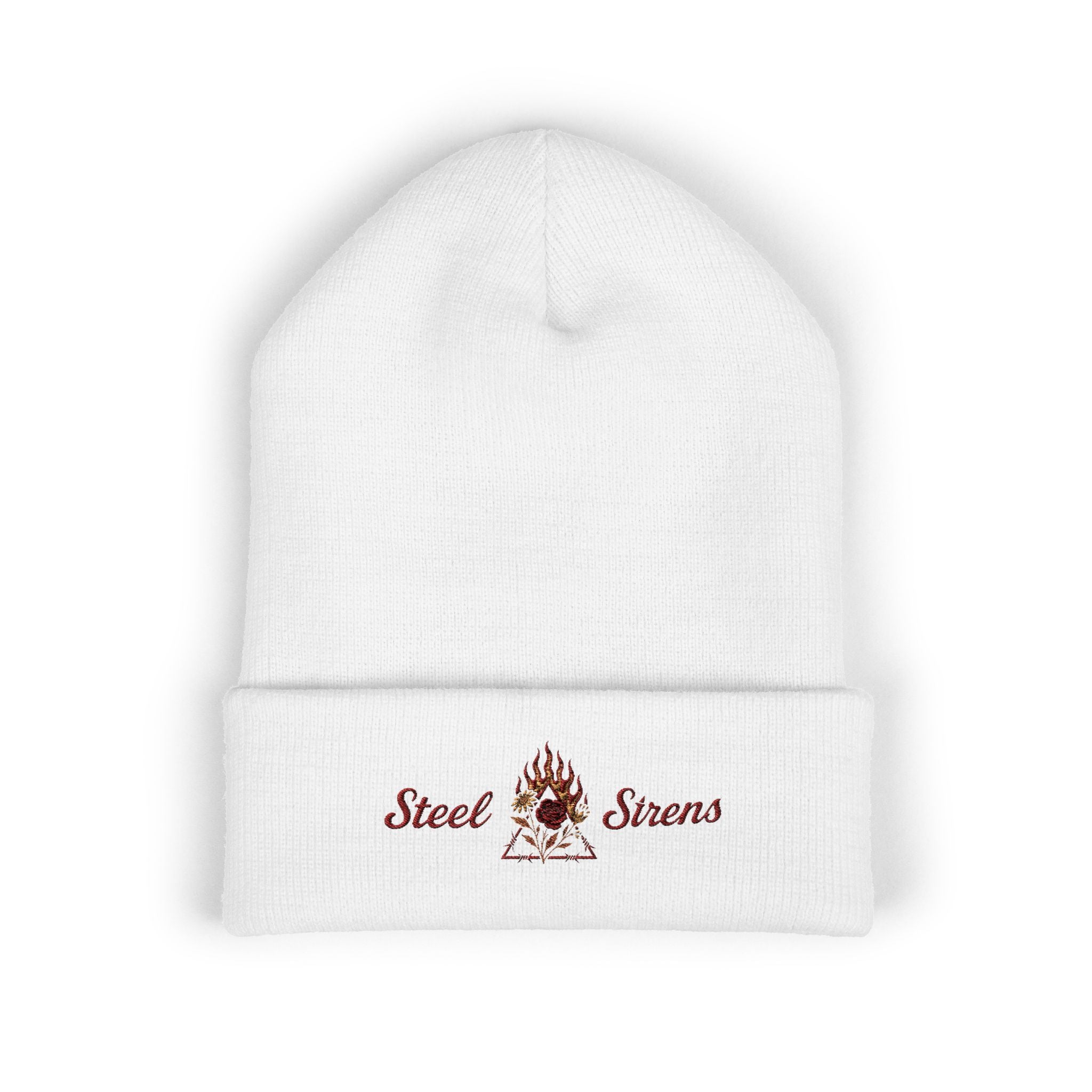 Steel Sirens Flame Crest Embroidered Beanie