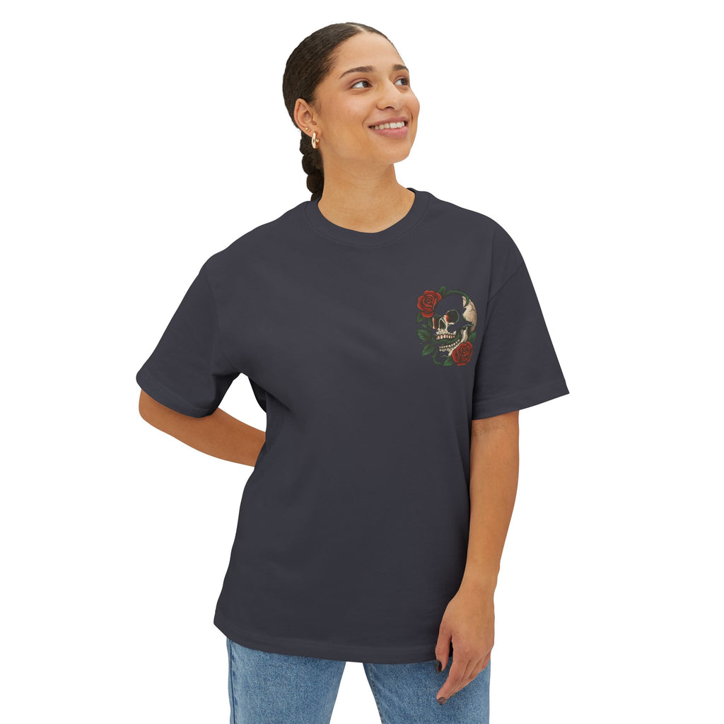 Skull Rose Unisex Oversized Boxy Tee
