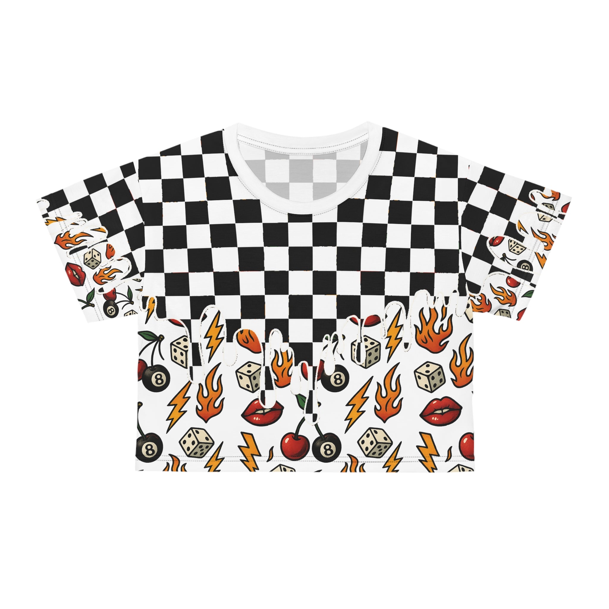 Women’s Checkered Chaos Crop Tee