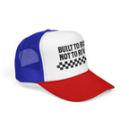 Trucker Hat — "Built to Rise Not to Rival" Vintage Patch Mesh Cap