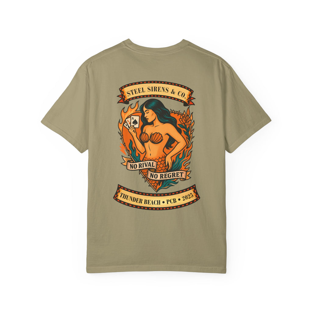 Steel Sirens Garment-Dyed T-shirt, Vintage Style Tee, Beach Apparel, Unisex Graphic Shirt, Casual Summer Wear