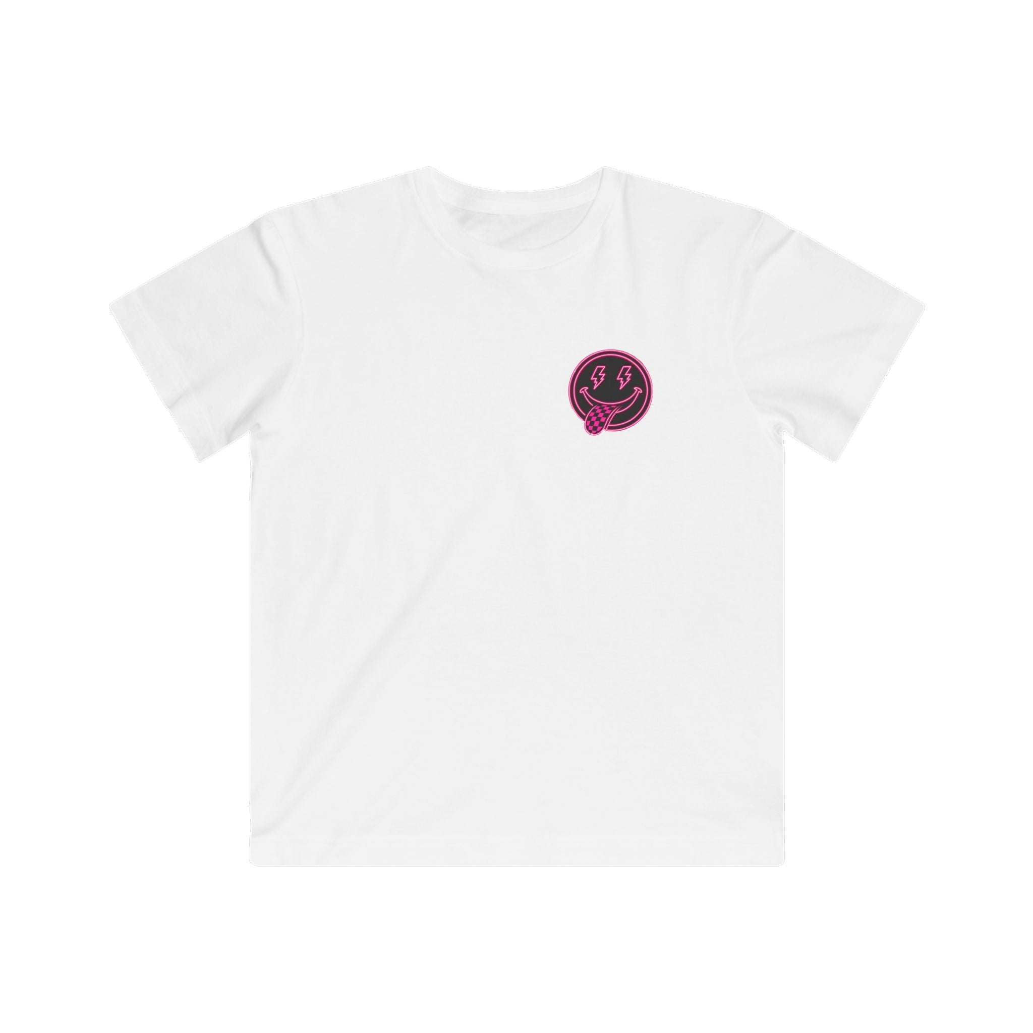 Kids Graphic Tee — Retro Pink 'Good Vibes' Logo