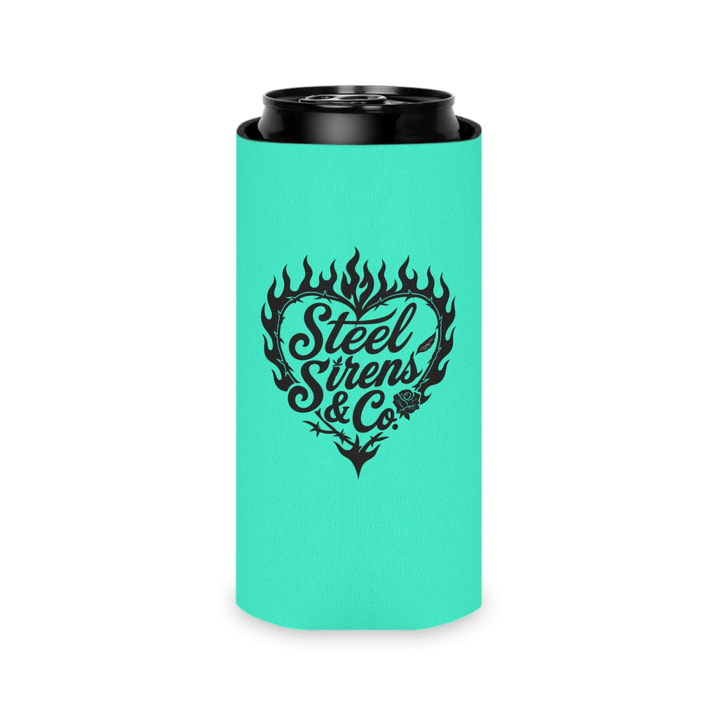 Extra as Fuck Can Cooler – Steel Sirens & Co. Flaming Heart Drink Koozie