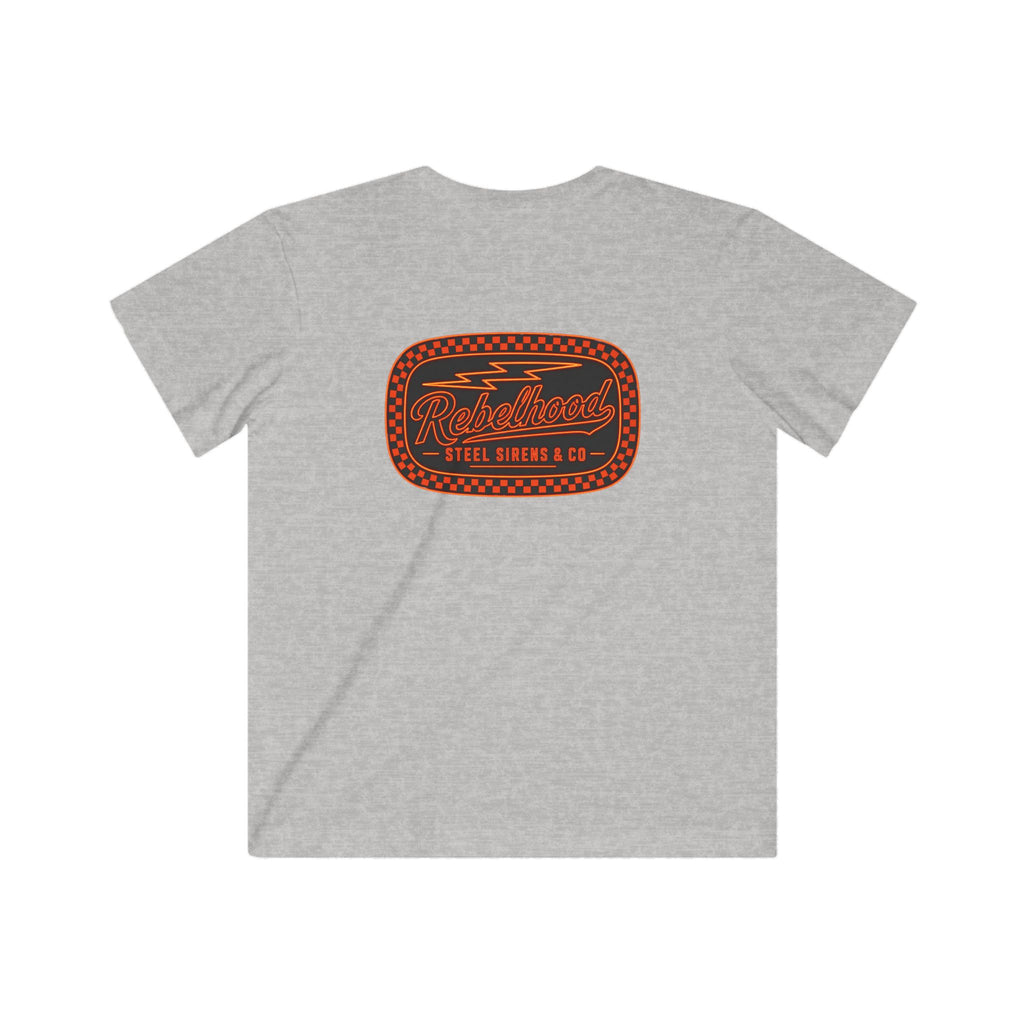 Kids Tee — Retro Racing Patch "Ridgewood Speed Shop"