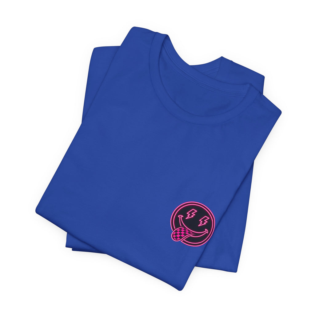 Motherhood Graphic Tee — 'Motherhood' Pink Checkerboard Logo T‑Shirt