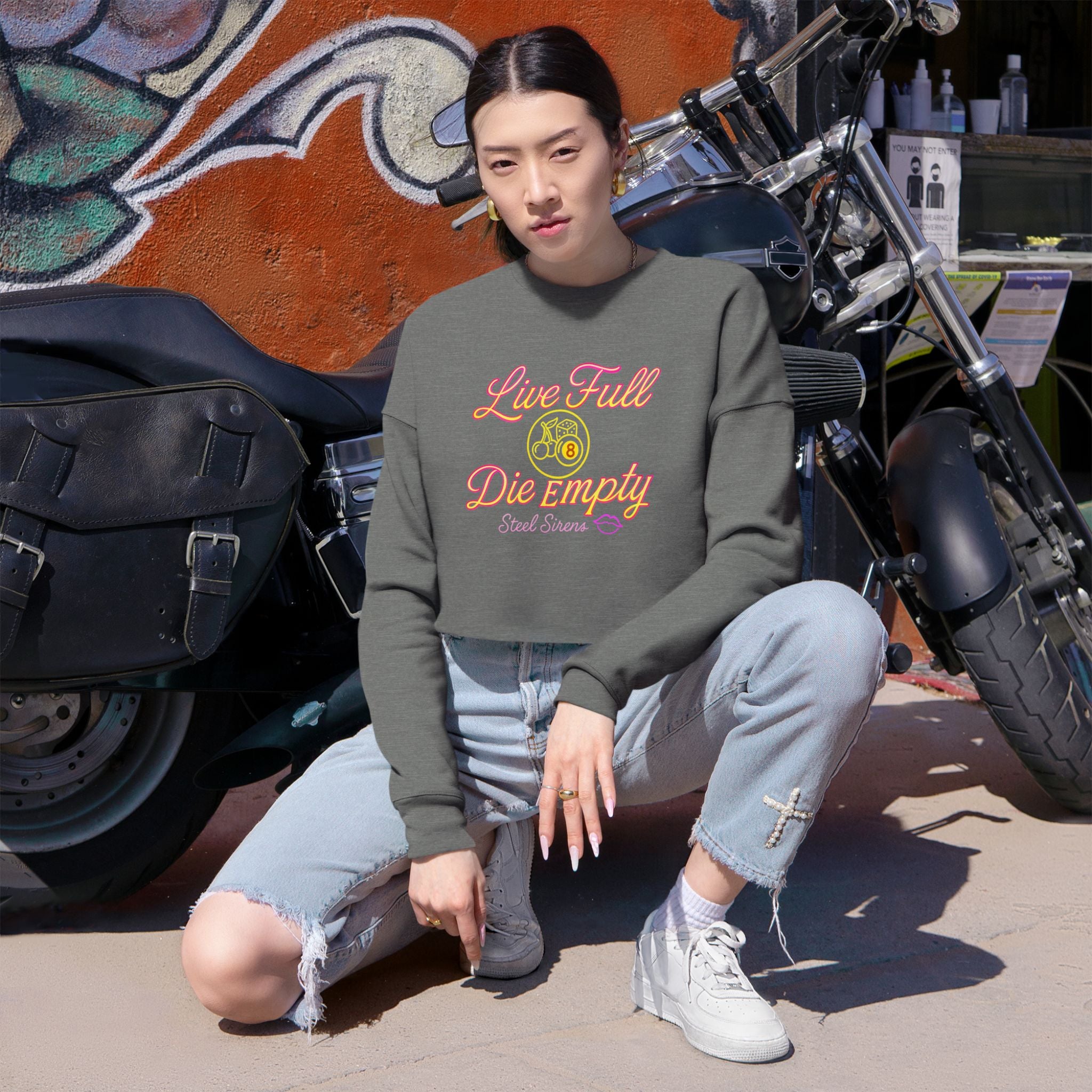Live Full, Die Empty Cropped Crewneck