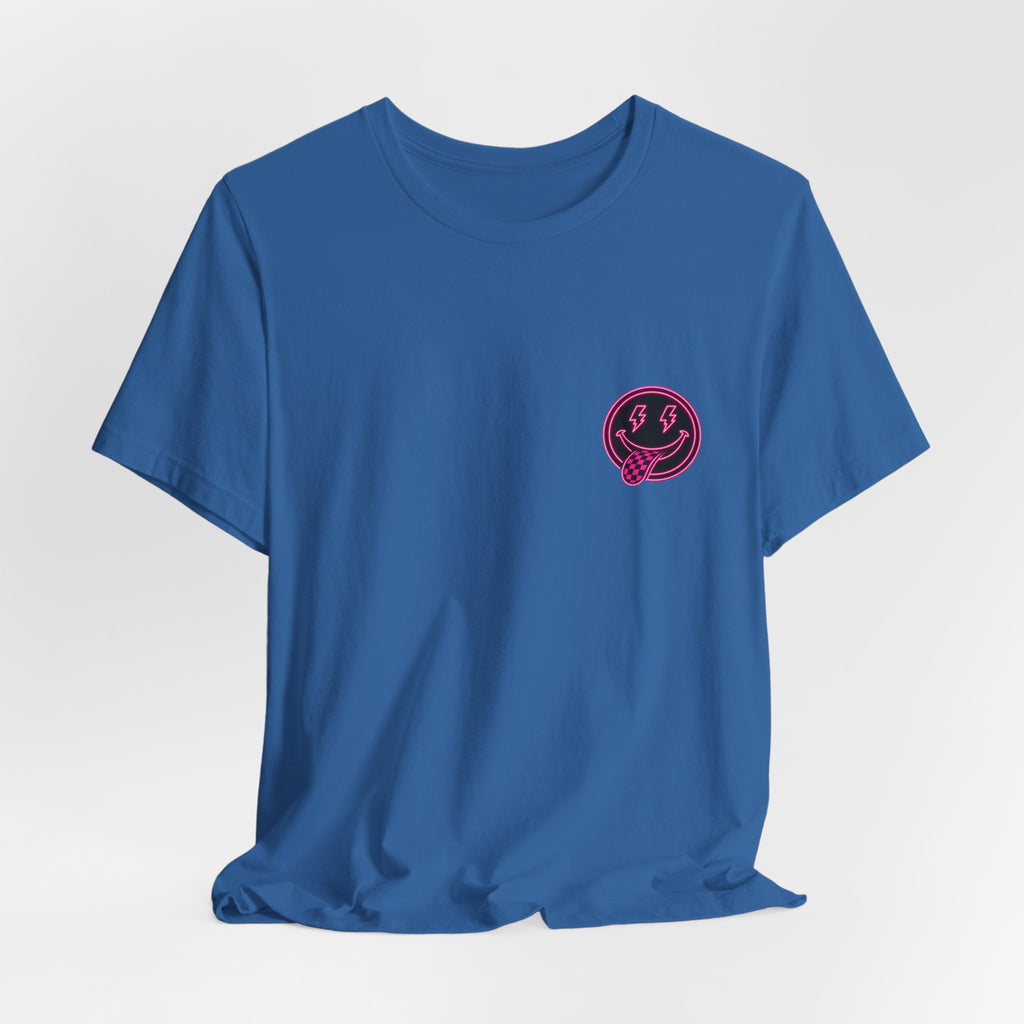 Motherhood Graphic Tee — 'Motherhood' Pink Checkerboard Logo T‑Shirt
