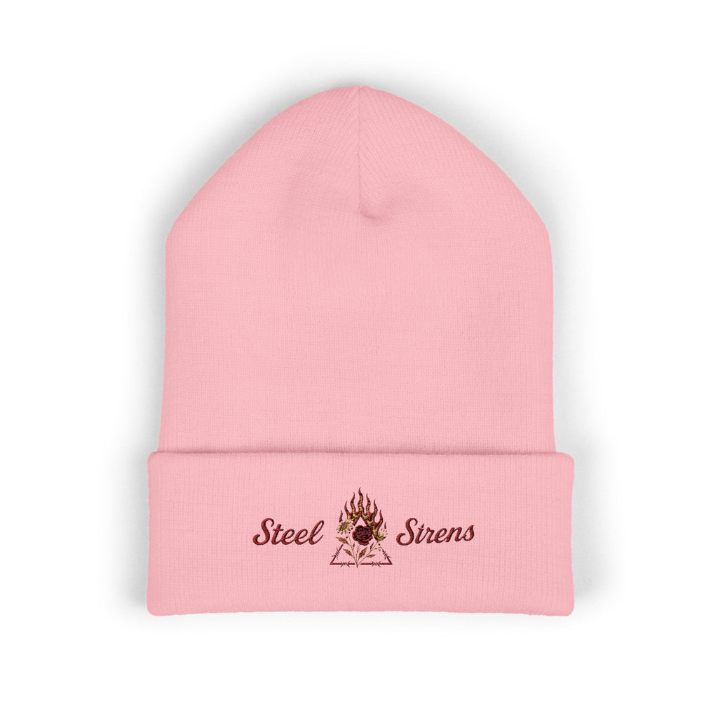 Steel Sirens Flame Crest Embroidered Beanie