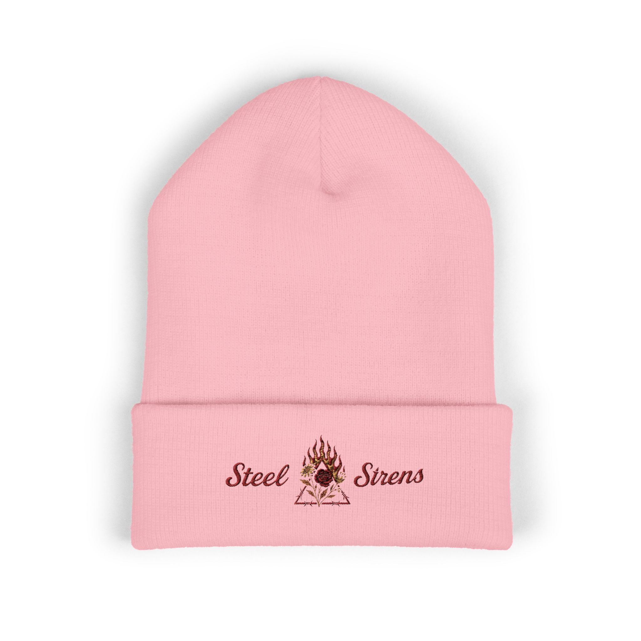Steel Sirens Flame Crest Embroidered Beanie