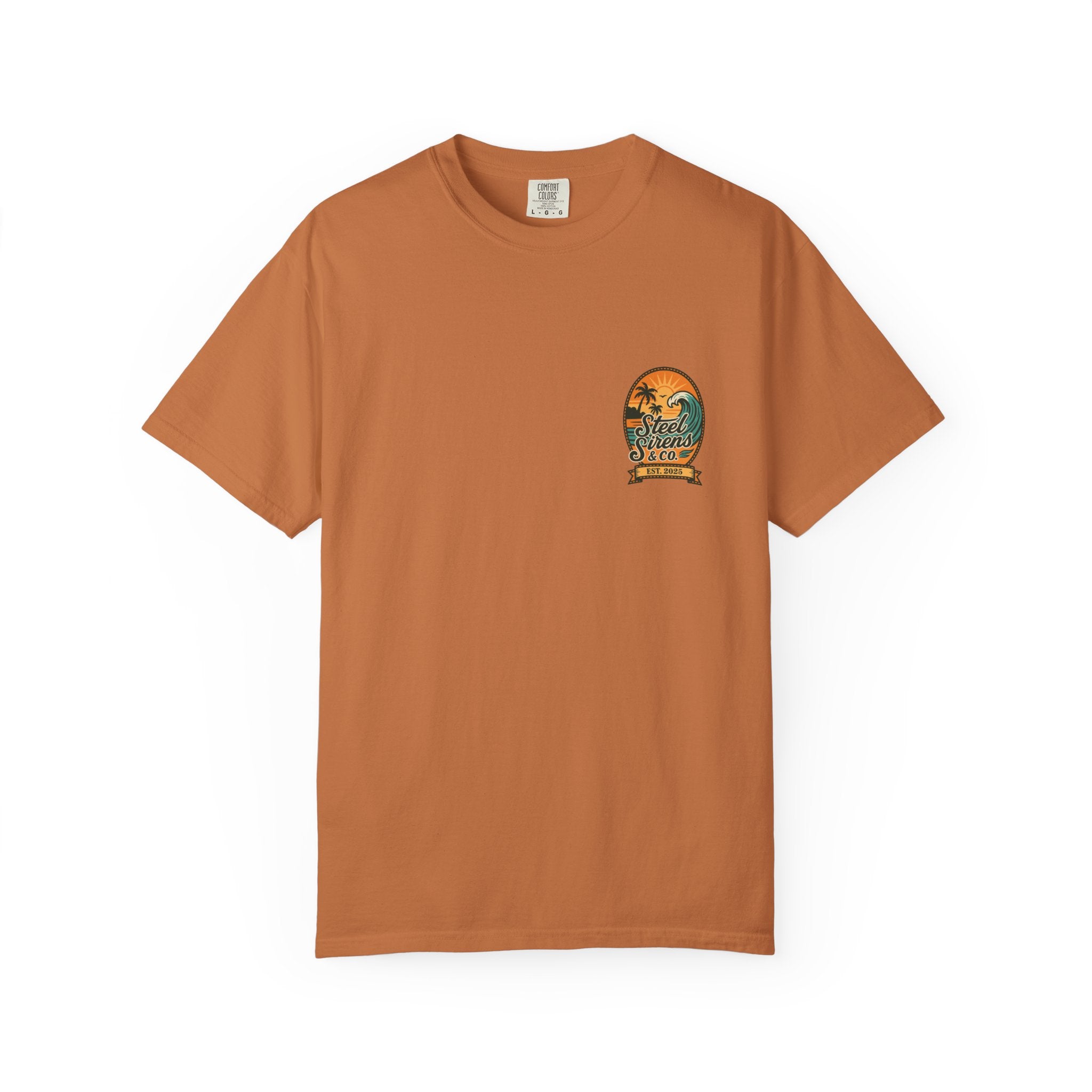 Steel Sirens Garment-Dyed T-shirt, Vintage Style Tee, Beach Apparel, Unisex Graphic Shirt, Casual Summer Wear