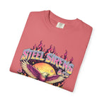 Steel Sirens Graphic T-Shirt — Retro Eagle Sunset Band Tee