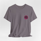 Motherhood Graphic Tee — 'Motherhood' Pink Checkerboard Logo T‑Shirt