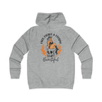 Girlie College Hoodie - 'Free Fierce & Fucking Beautiful' Skull Pin-Up Graphic Hoodie