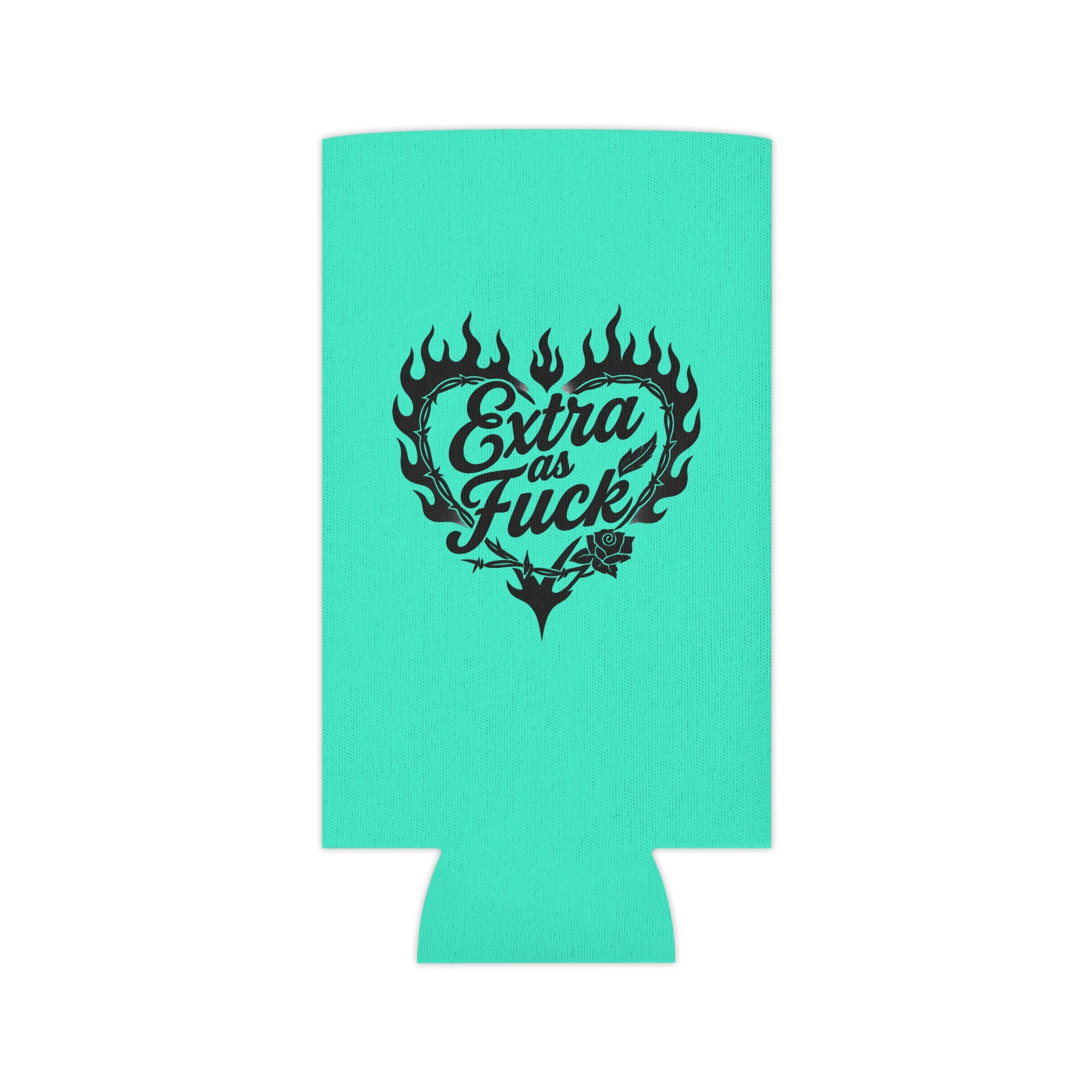 Extra as Fuck Can Cooler – Steel Sirens & Co. Flaming Heart Drink Koozie