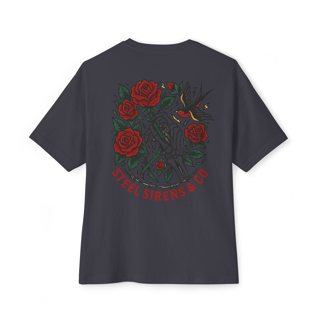 Skull Rose Unisex Oversized Boxy Tee