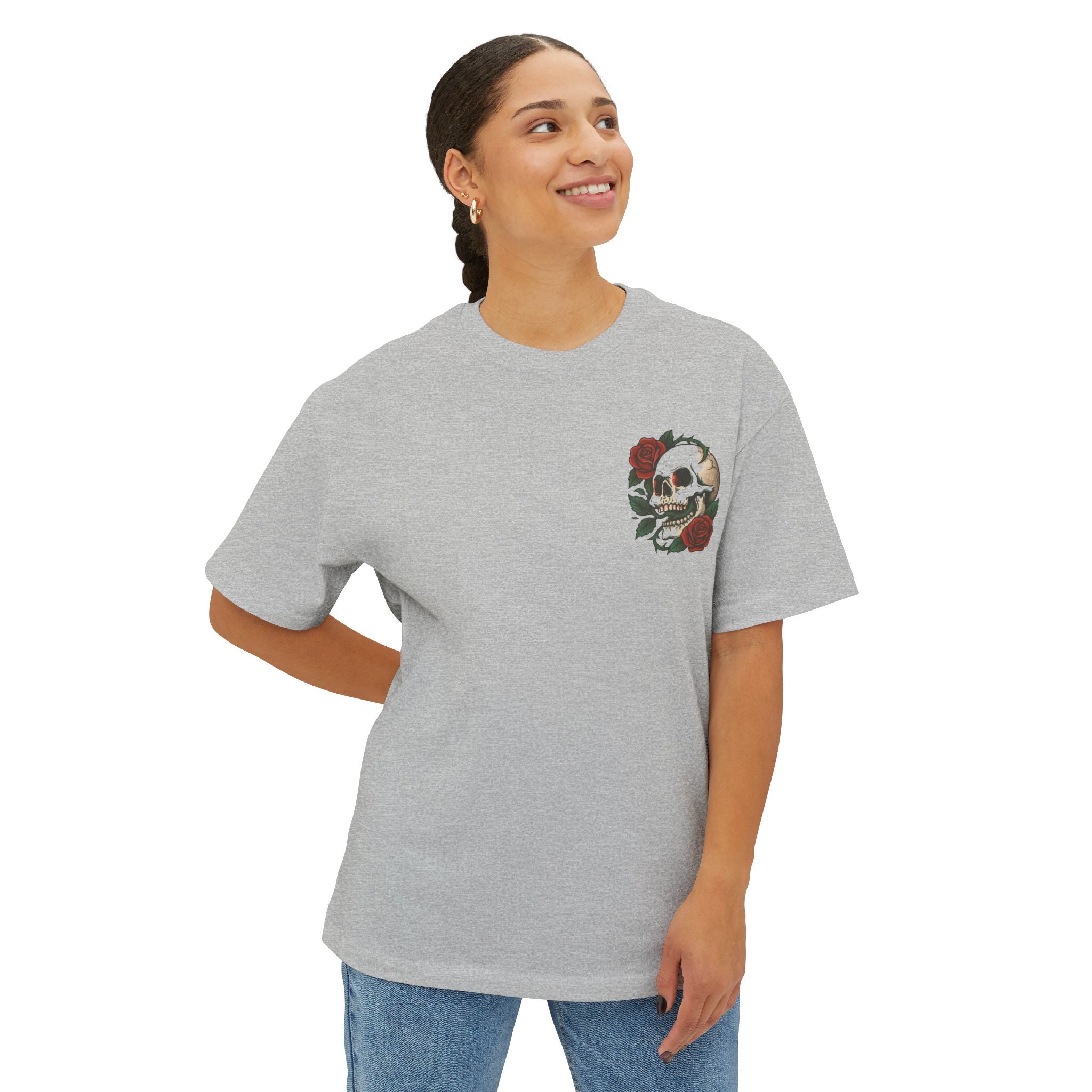 Skull Rose Unisex Oversized Boxy Tee