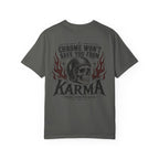 Karma Skull T-Shirt — "Chrome Won’t Save You From Karma" Moto Graphic Tee