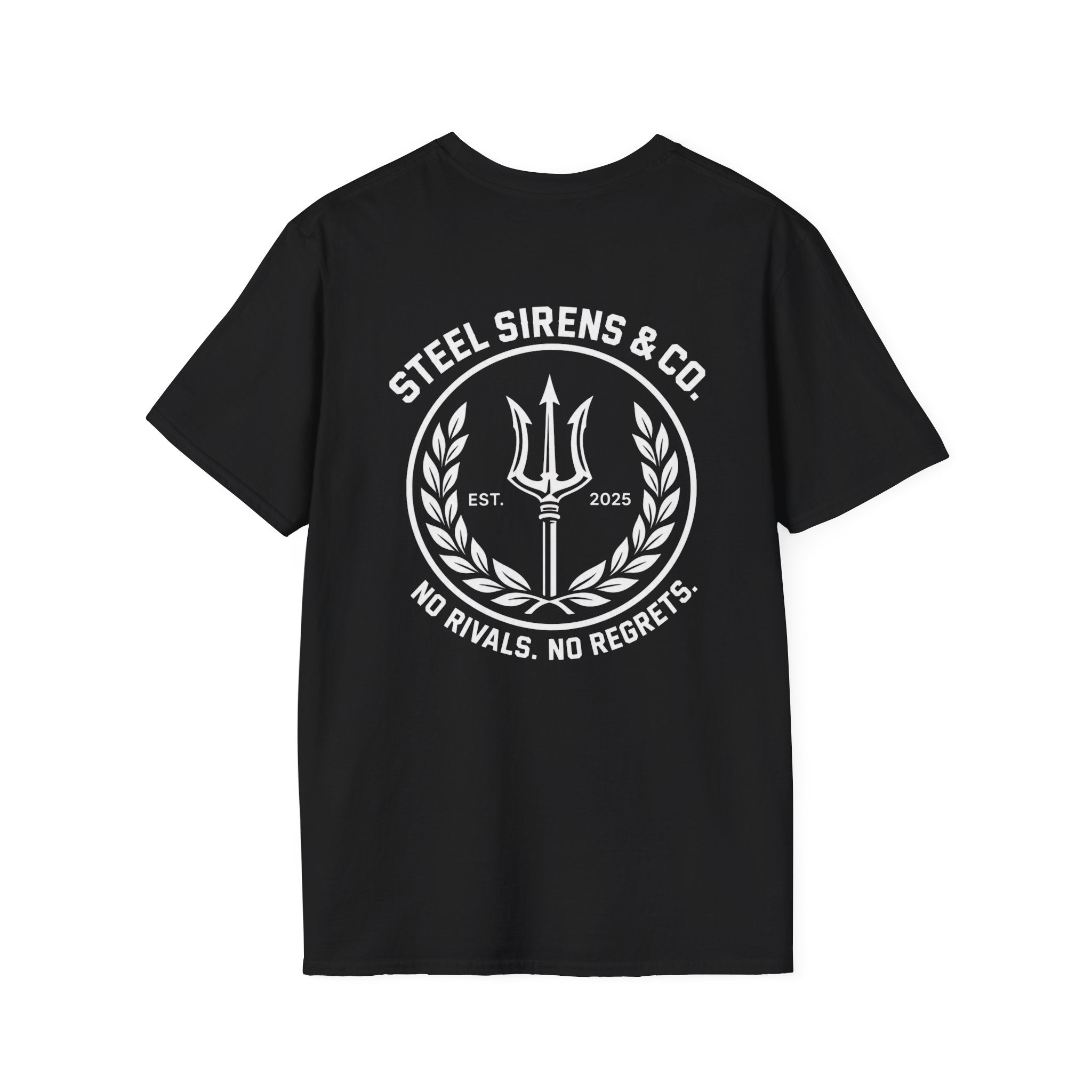 Steel Sirens Co. T‑Shirt — Trident Logo Tee (“No Rivals, No Regrets”)