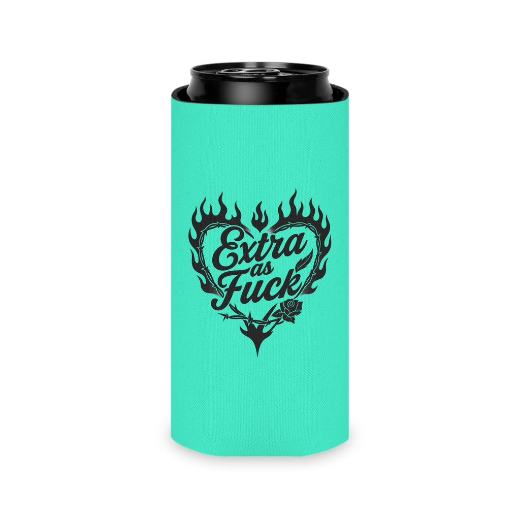 Extra as Fuck Can Cooler – Steel Sirens & Co. Flaming Heart Drink Koozie