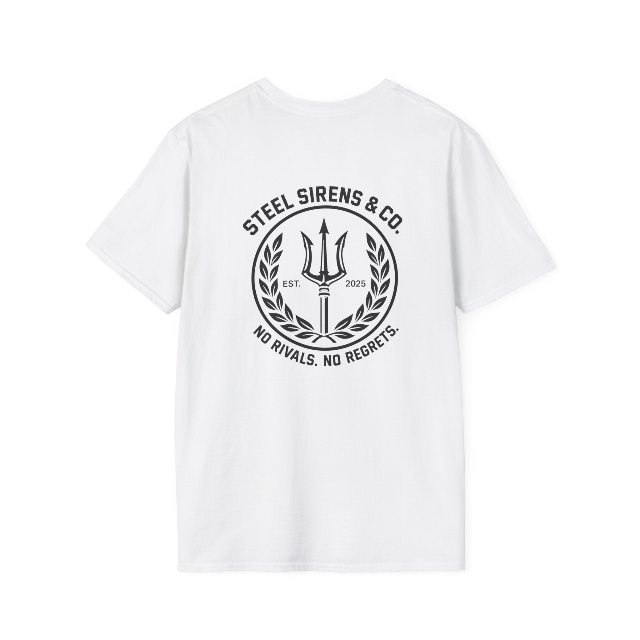 Steel Sirens Co. T‑Shirt — Trident Logo Tee (“No Rivals, No Regrets”)