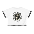 Checkered Medusa Cropped Tee